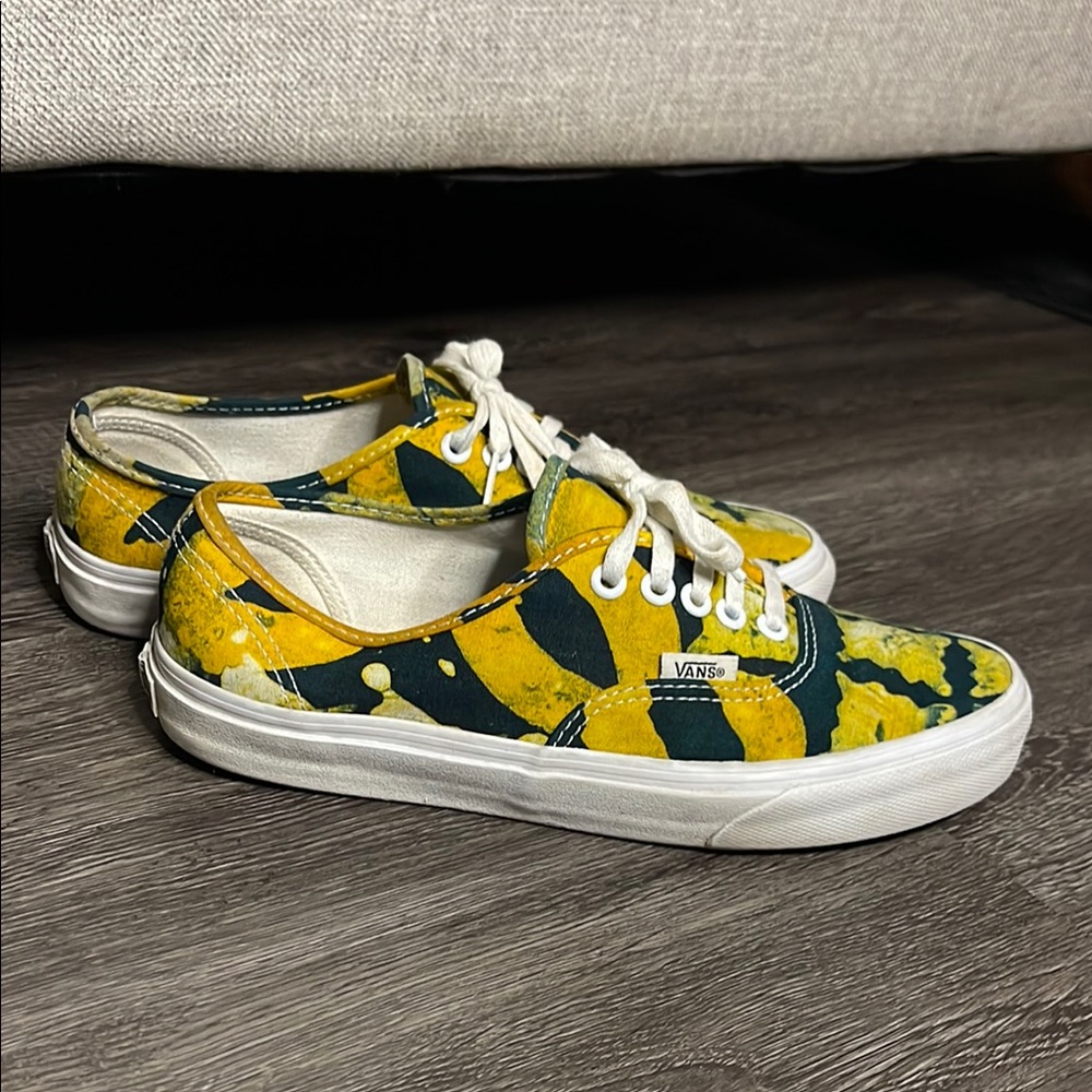 Vans Yellow and Black Canvas Sneakers